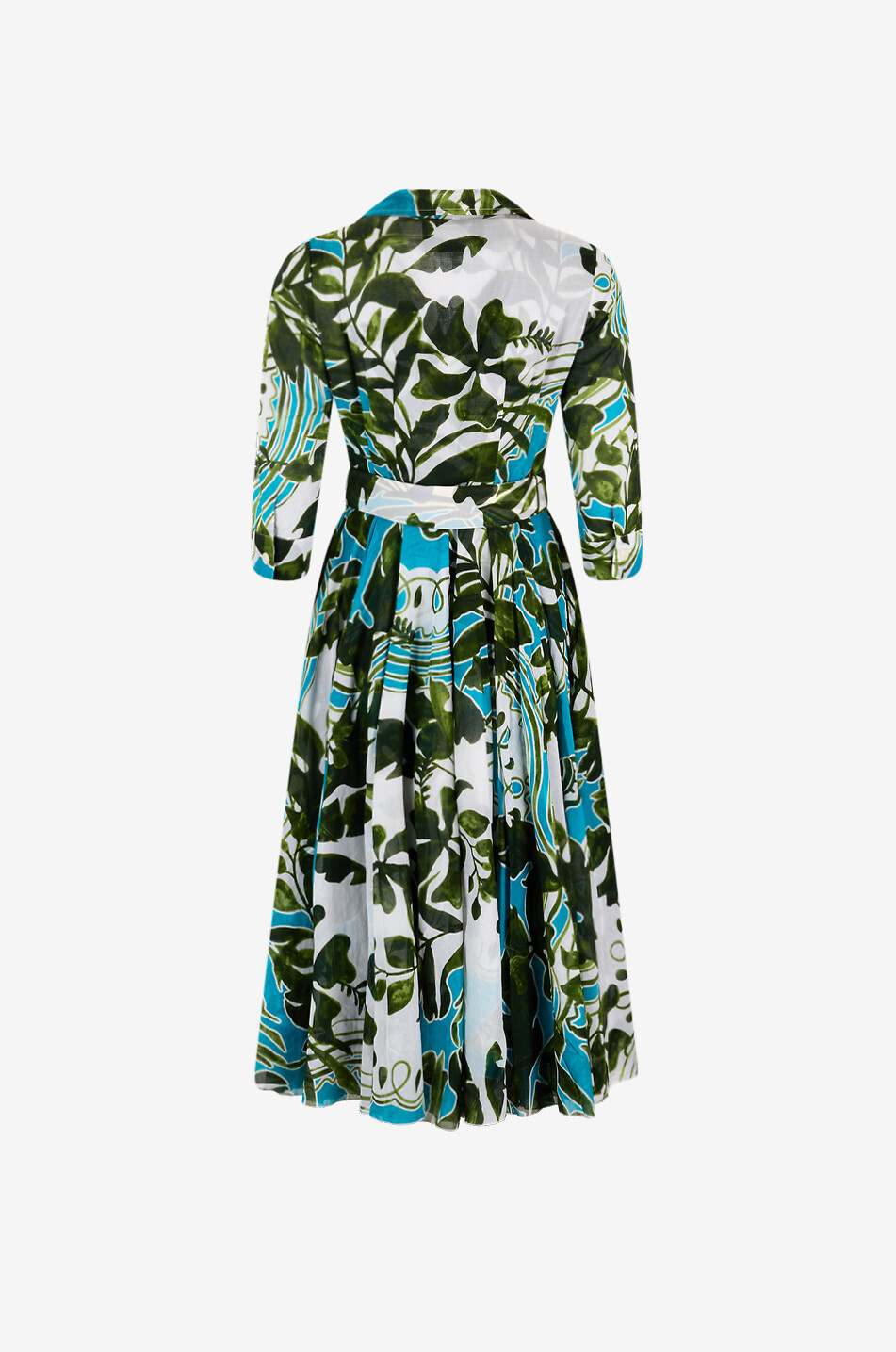 SAMANTHA SUNG Aster Musola Como Lake cotton midi shirt dress Women MULTI COLOURED 2