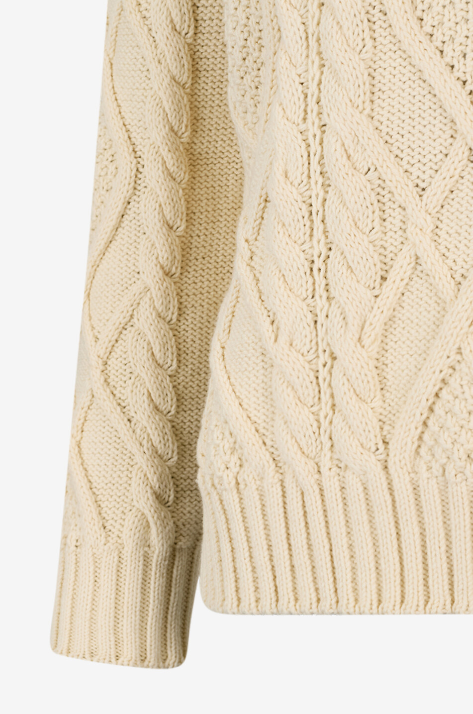 WEEKEND MAX MARA Zopfstrickpullover aus Baumwolle mit Rundhals Tenore Damen Hellbeige 3