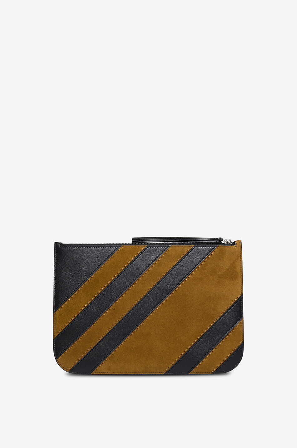 PHOEBE PHILO Pocket striped suede and leather pouch Women MULTI COLOURED 2