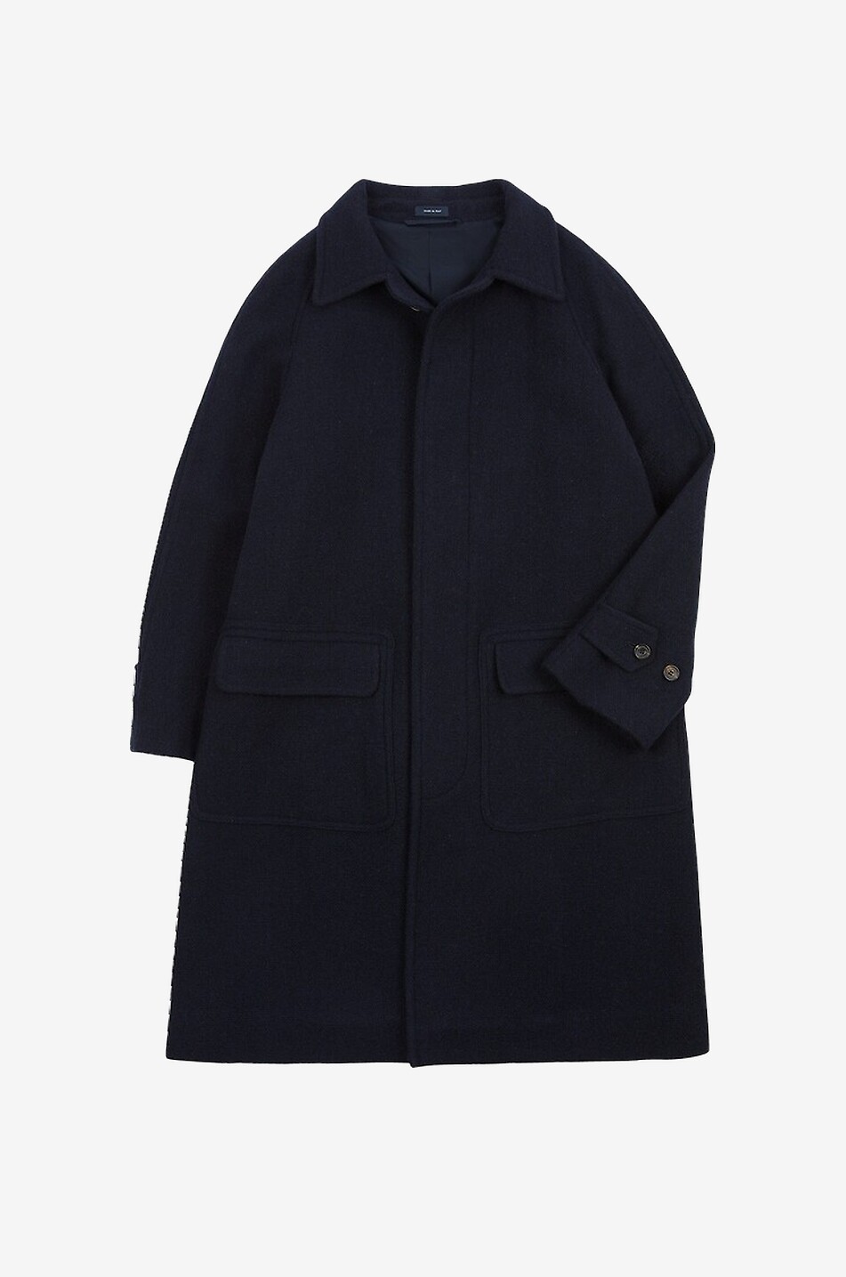 DRAKES Long wool coat with raglan sleeves Men DARK BLUE 1