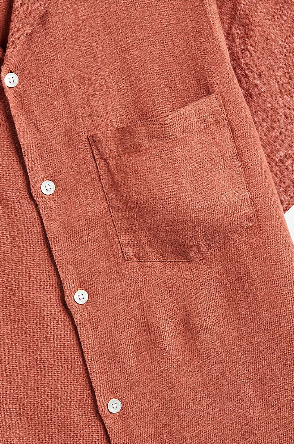 PORTUGUESE FLANNEL Hemd mit italienischem Kragen aus Leinen Linen Herren ORANGE 3