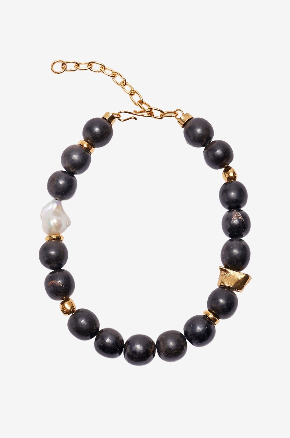Oria horn bead and freshwater pearl necklace