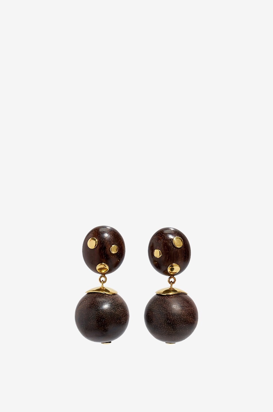 LIZZIE FORTUNATO Boucles d'oreilles pendantes en bois Nopales Femme MARRON FONCÉ 1