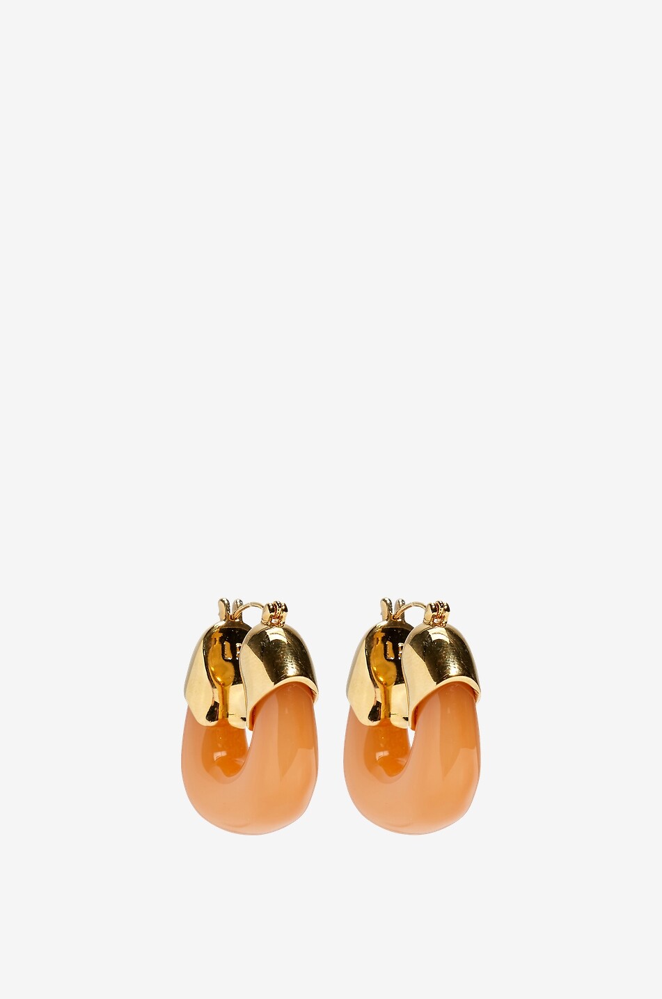 Organic Tangerine resin hoop earrings
