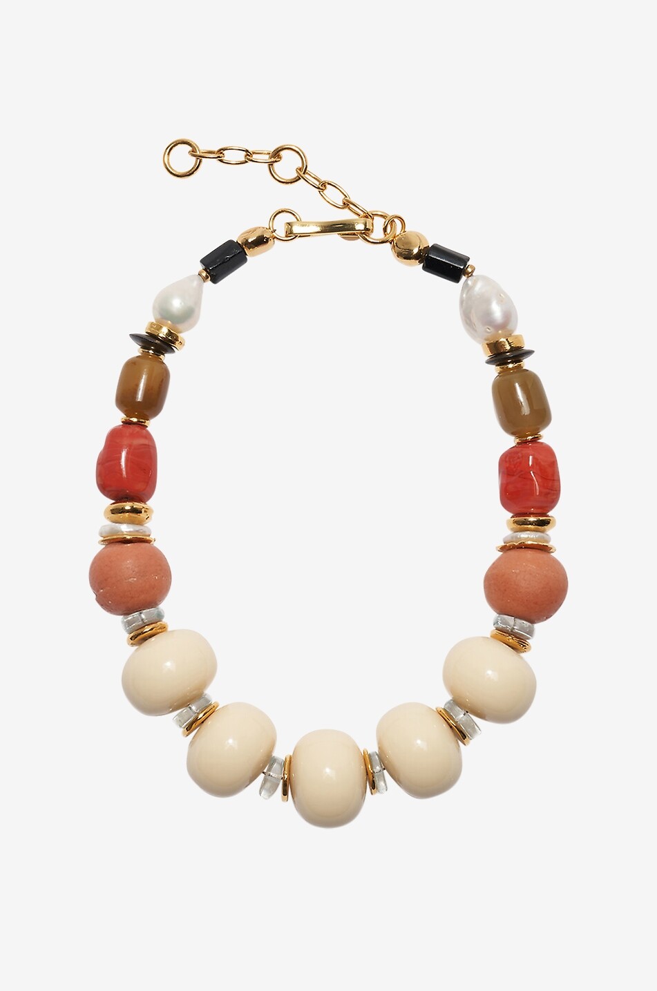 Collier ras du cou en perles et pierres Ilios