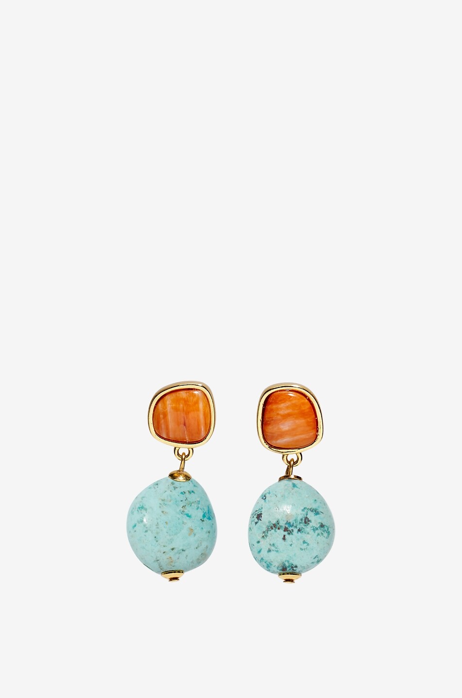 LIZZIE FORTUNATO Citrus Splash shel and turquoise drop earrings Women MULTI COLOURED 1