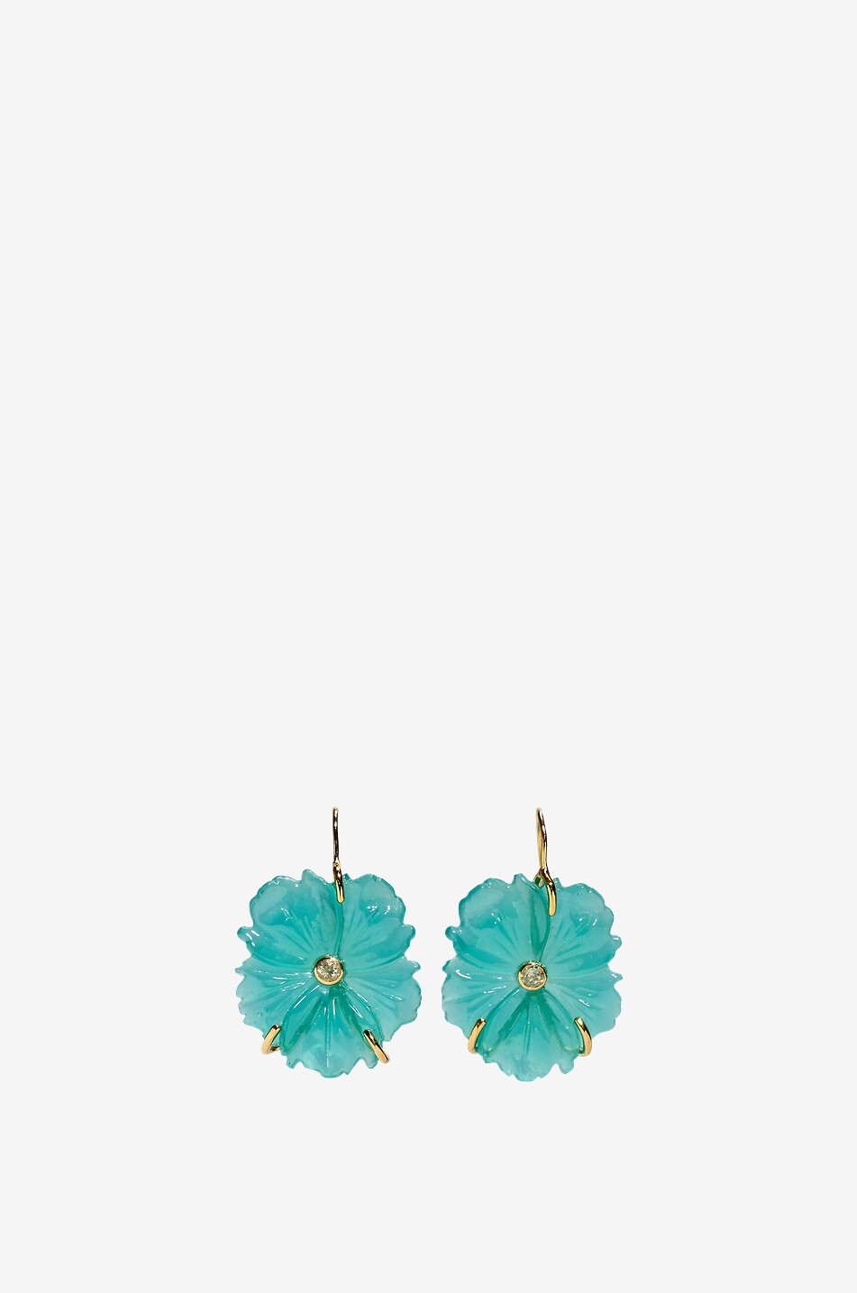 LIZZIE FORTUNATO Boucles d'oreilles pendantes en verre et quartz citron New Bloom Femme BLEU CLAIR 1