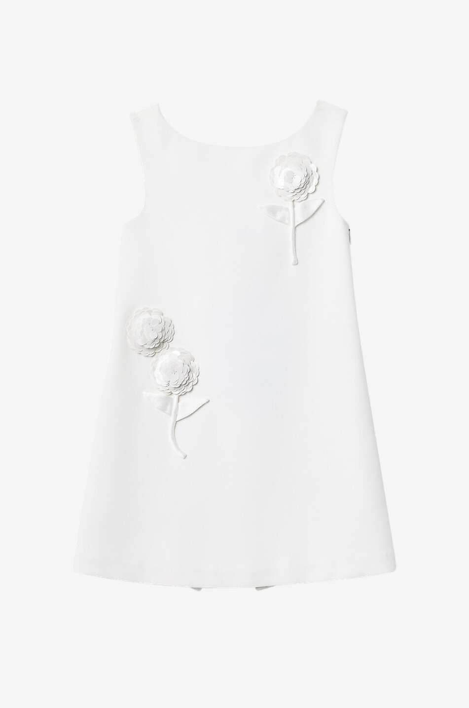 Kurzes Kleid aus Crêpe mit Applikation und Schleife für Mädchen