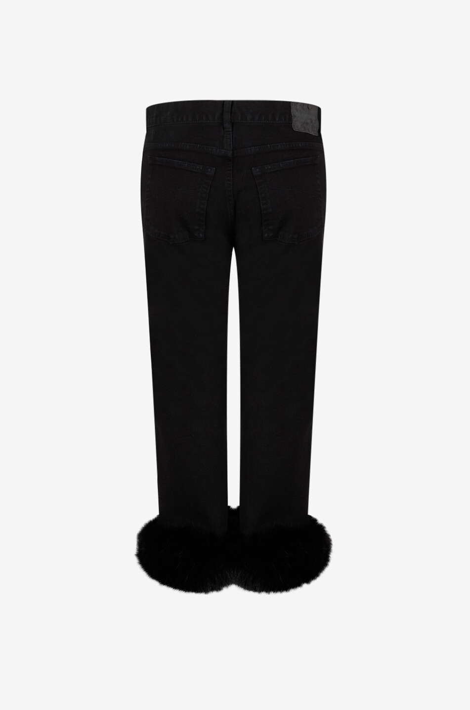 BALENCIAGA Ausgestellte Capri-Jeans mit Kunstpelz-Borte Damen SCHWARZ 2
