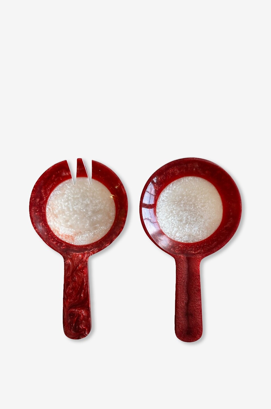 STUDIO NOTICED Mixing Hands round resin serving spoons Home DARK RED 1