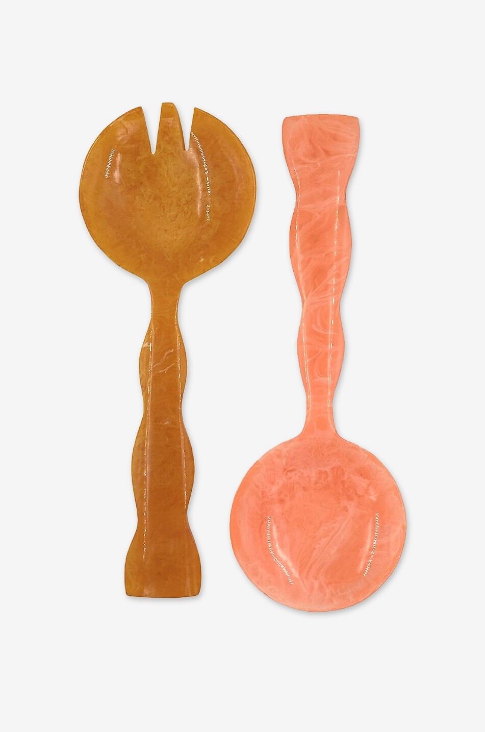 STUDIO NOTICED Couverts à salade en résine arrondie Mix Orange-Pink - 31 cm Maison MULTICOLORE 1