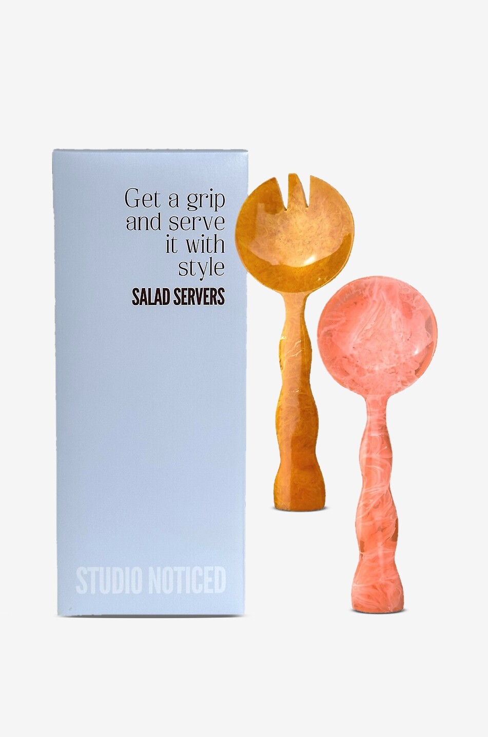 STUDIO NOTICED Couverts à salade en résine arrondie Mix Orange-Pink - 31 cm Maison MULTICOLORE 2