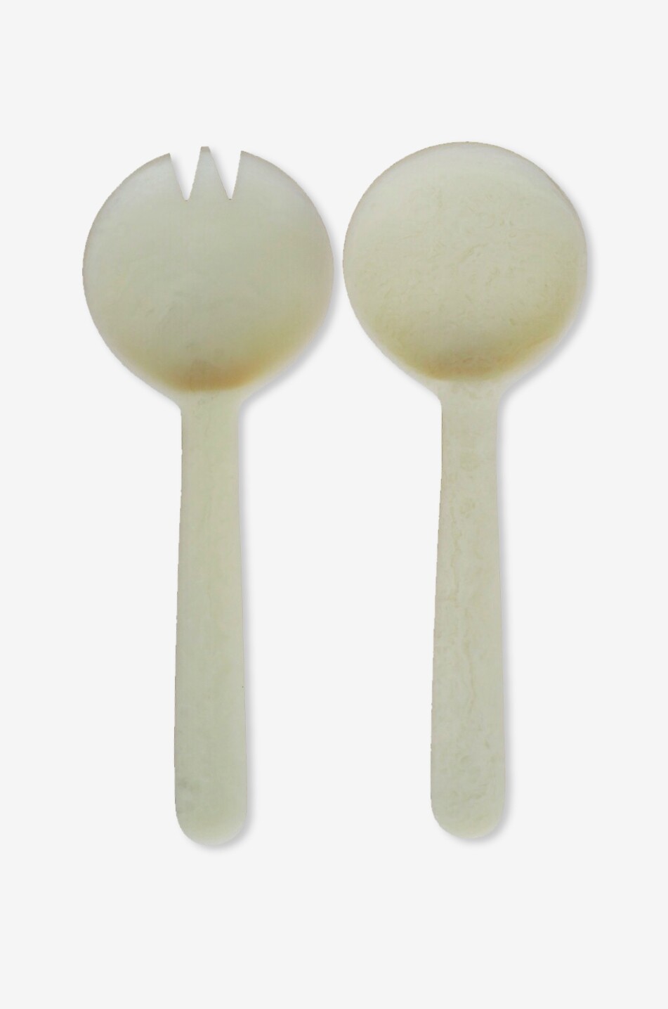 Couverts à salade en résine arrondis Vanilla - 30 cm