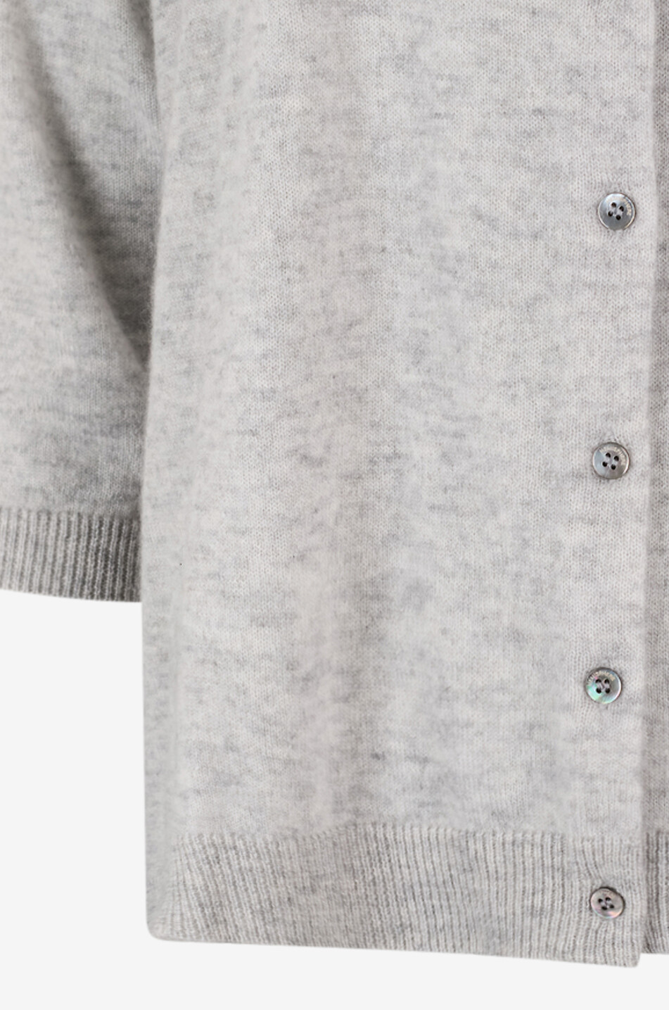 HEMISPHERE Cardigan mit Rundhalsausschnitt aus meliertem Kaschmir Damen HELLGRAU 3