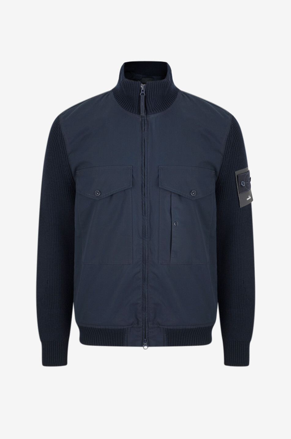 STONE ISLAND Windjacke aus Baumwolle 4100044 All-Weather Cotton Canvas_S.I. Ghost Herren DUNKELBLAU 1