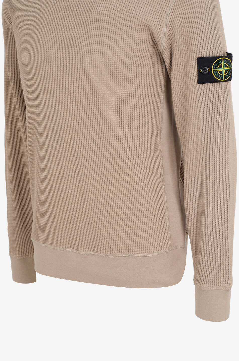 STONE ISLAND 6100056 Organic Cotton Waffle Fleece crewneck sweatshirt Men Medium beige 3