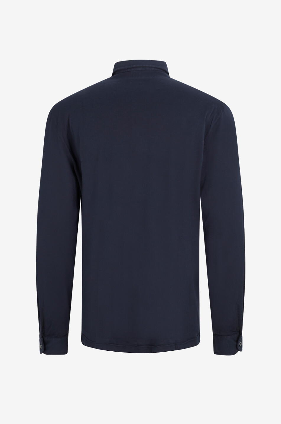 FEDELI Dusty Giza cotton jersey long-sleeved shirt Men DARK BLUE 2