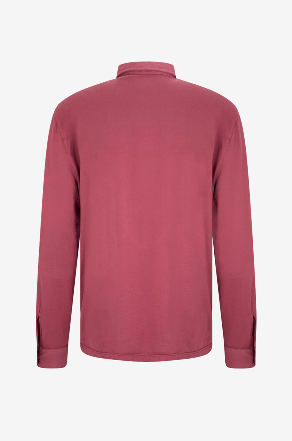 FEDELI Langarm-Hemd aus Baumwolljersey Giza Dusty Herren MITTELROT 2