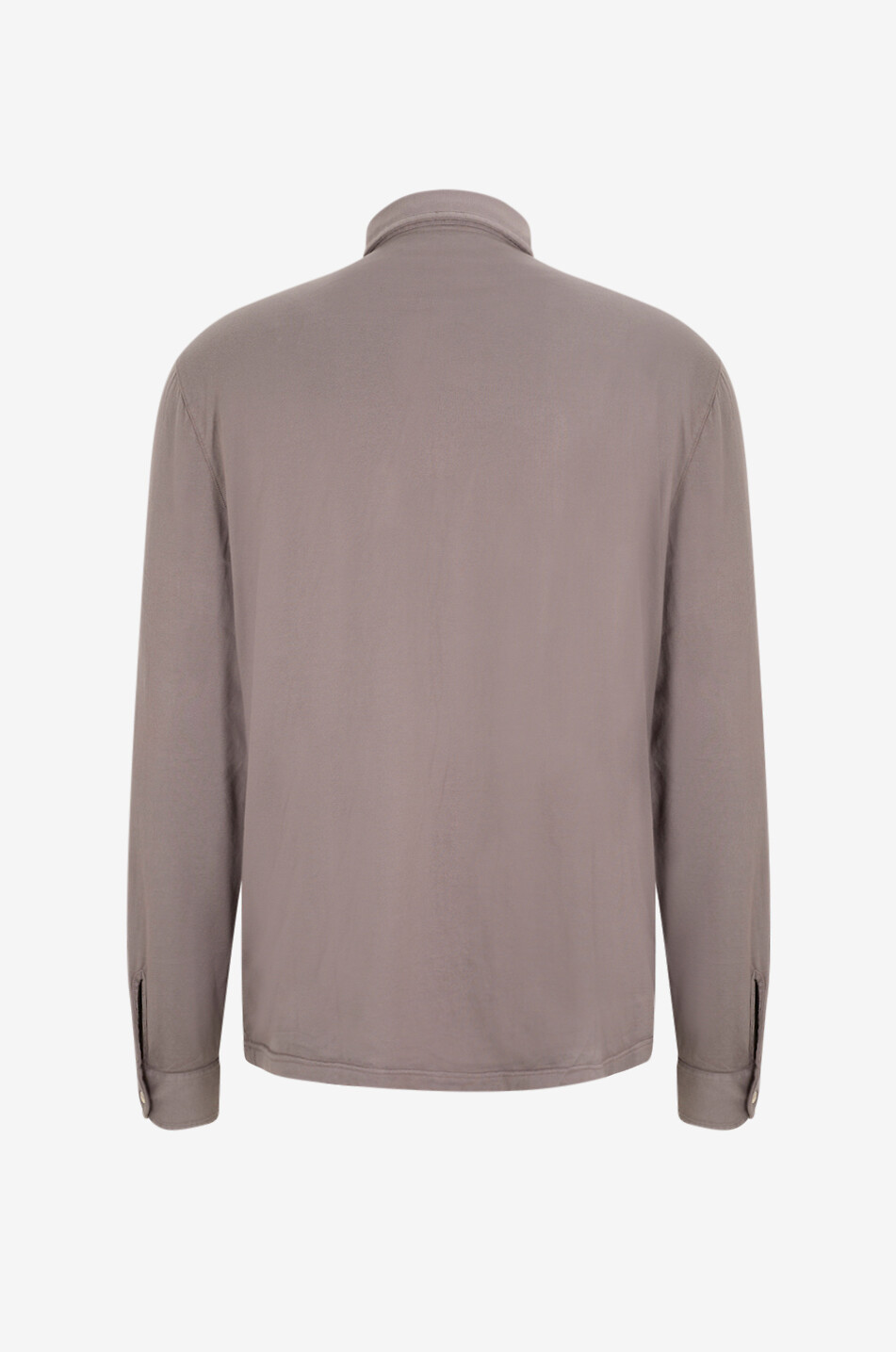 FEDELI Dusty Giza cotton jersey long-sleeved shirt Men BROWN 2