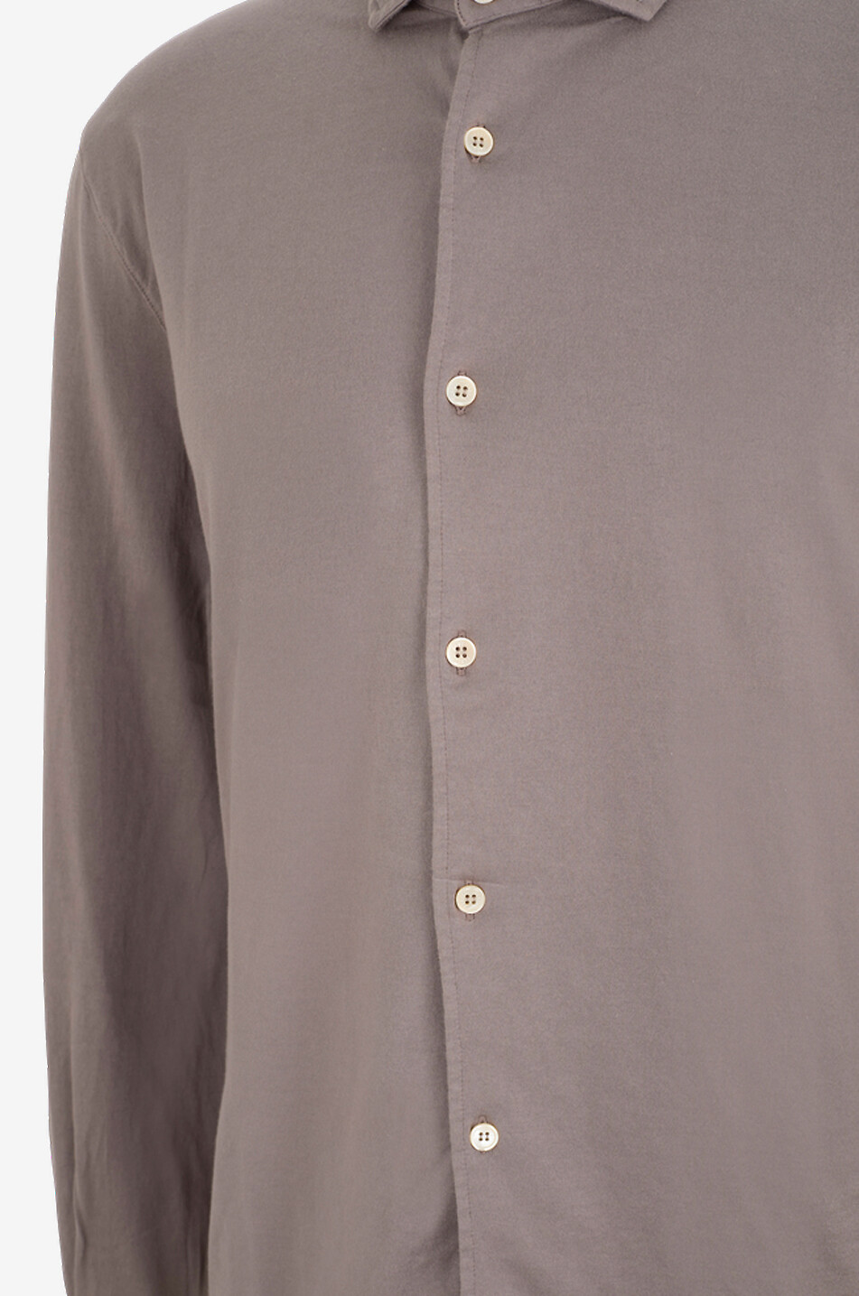 FEDELI Dusty Giza cotton jersey long-sleeved shirt Men BROWN 3