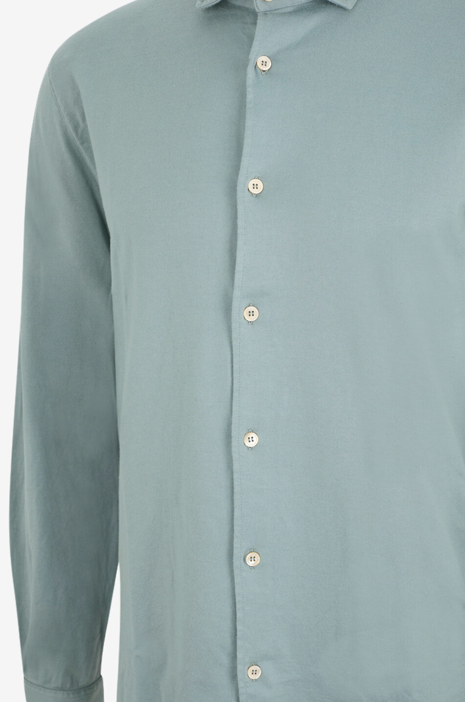 FEDELI Dusty Giza cotton jersey long-sleeved shirt Men MEDIUM GREEN 3