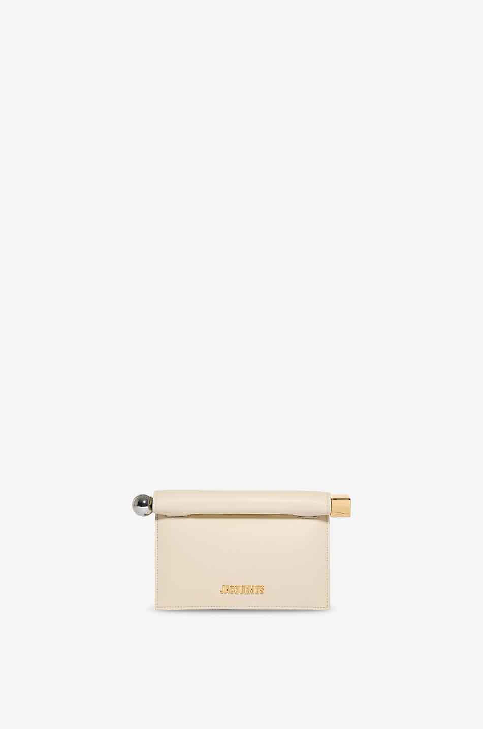 JACQUEMUS Pochette en cuir nappa La Pochette Rond Carré Femme BEIGE 1