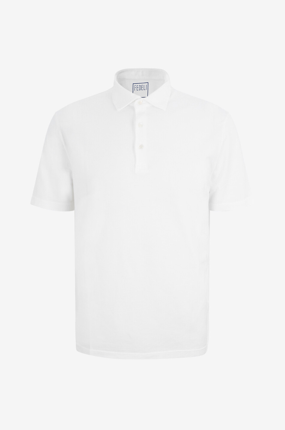 FEDELI Dusty cotton jersey short-sleeved polo shirt Men WHITE 1