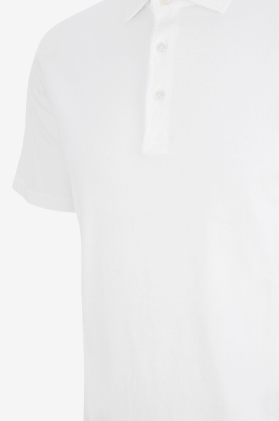 FEDELI Dusty cotton jersey short-sleeved polo shirt Men WHITE 3