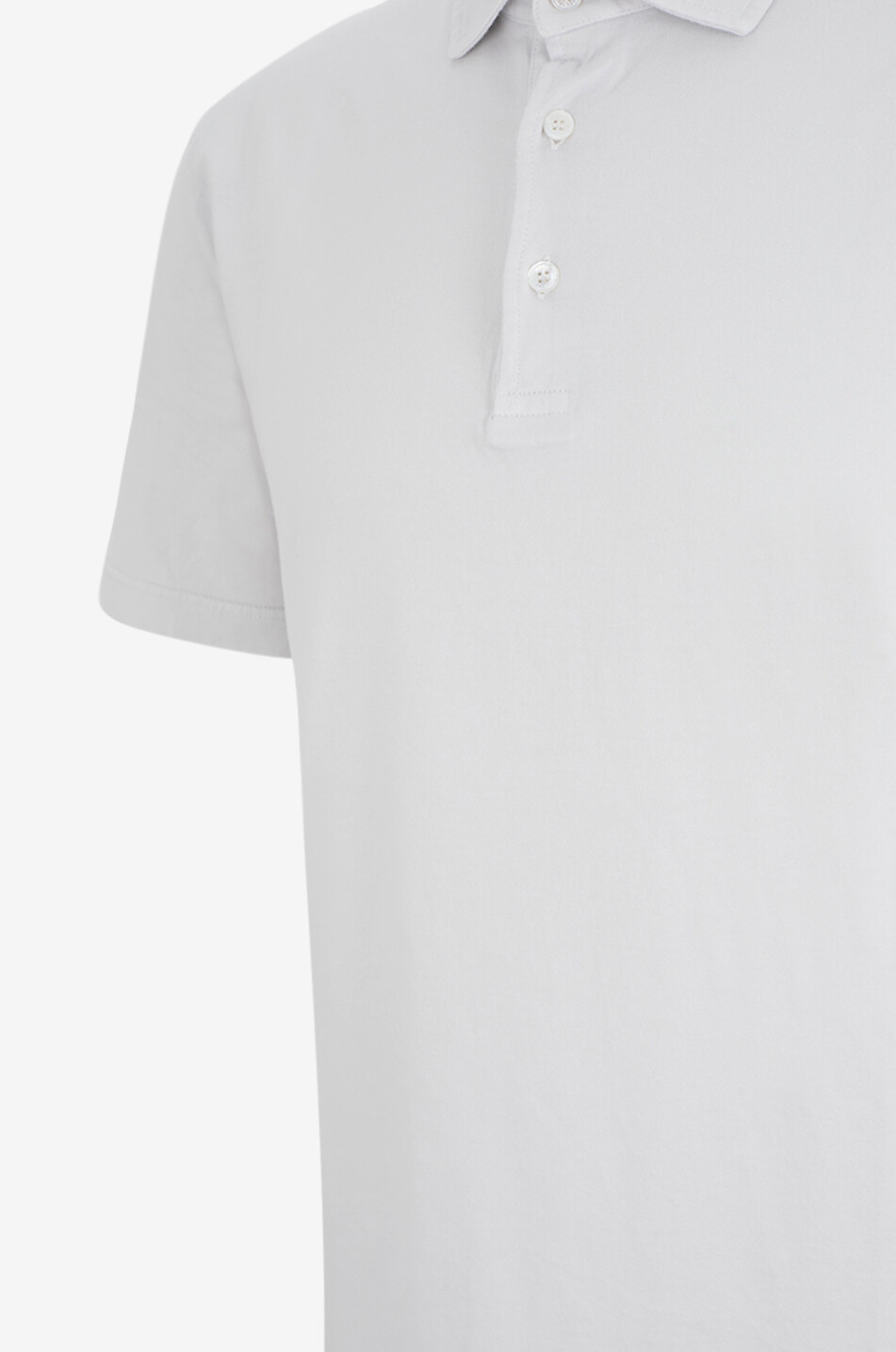 FEDELI Dusty cotton jersey short-sleeved polo shirt Men LIGHT GREY 3