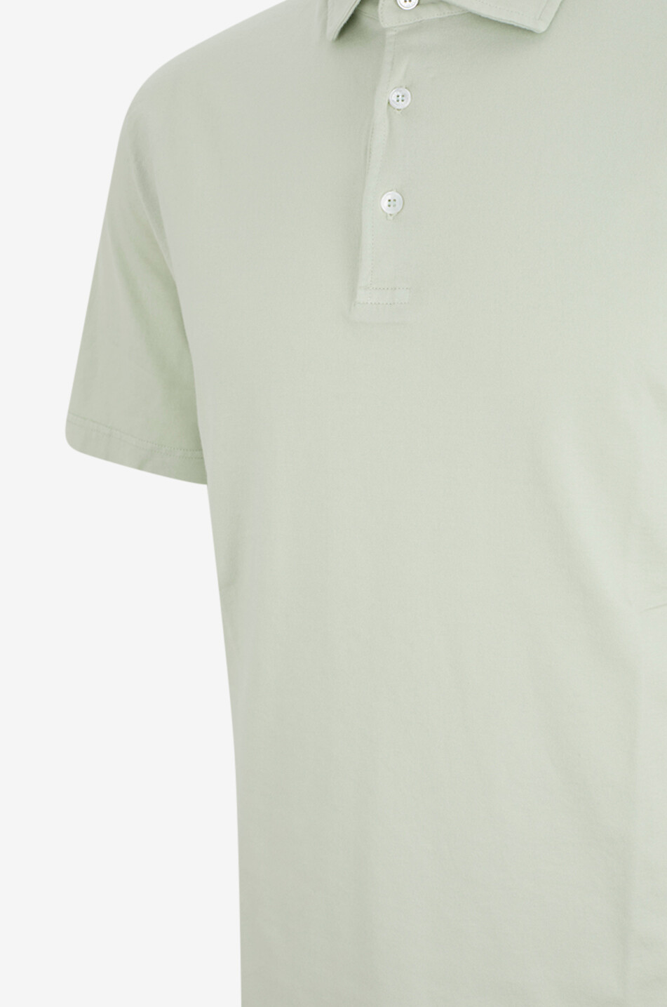 FEDELI Dusty cotton jersey short-sleeved polo shirt Men LIGHT GREEN 3
