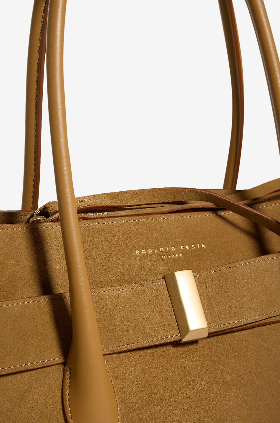 ROBERTO FESTA X BONGÉNIE Wildleder-Schultertasche Emeralda Light Damen BEIGE 5