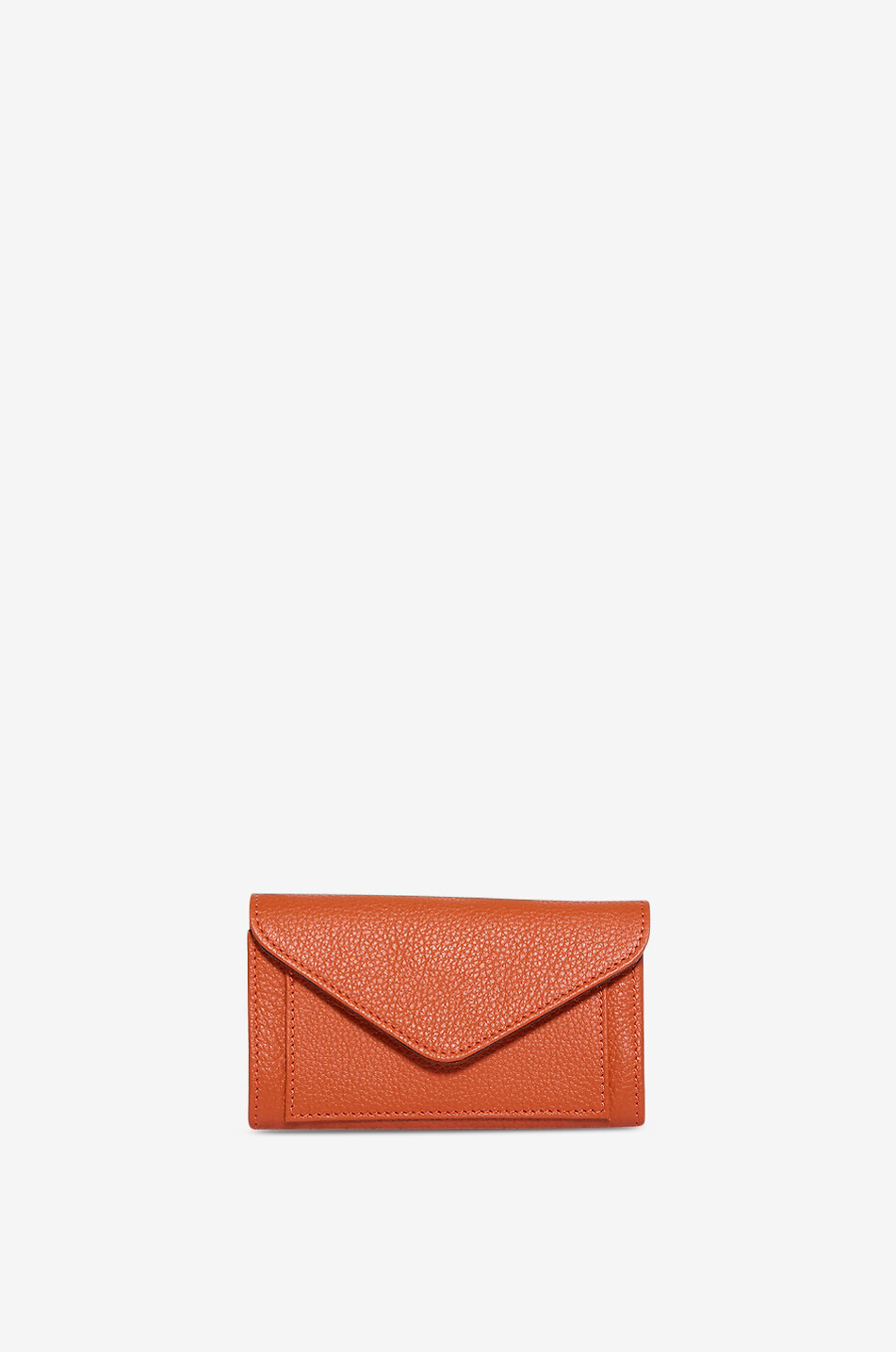 BERTHILLE Paris rectangular compact wallet in grained leather Women ORANGE 1