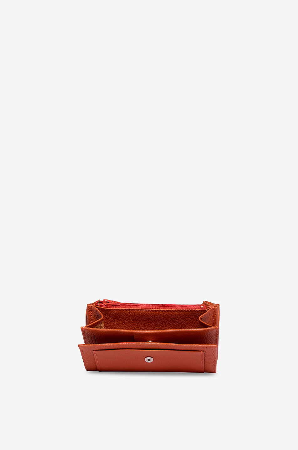 BERTHILLE Paris rectangular compact wallet in grained leather Women ORANGE 2