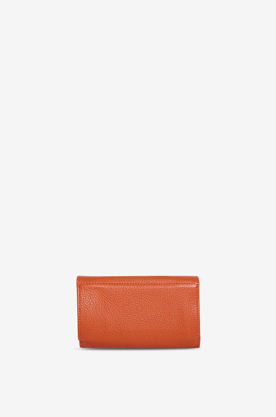 BERTHILLE Paris rectangular compact wallet in grained leather Women ORANGE 3