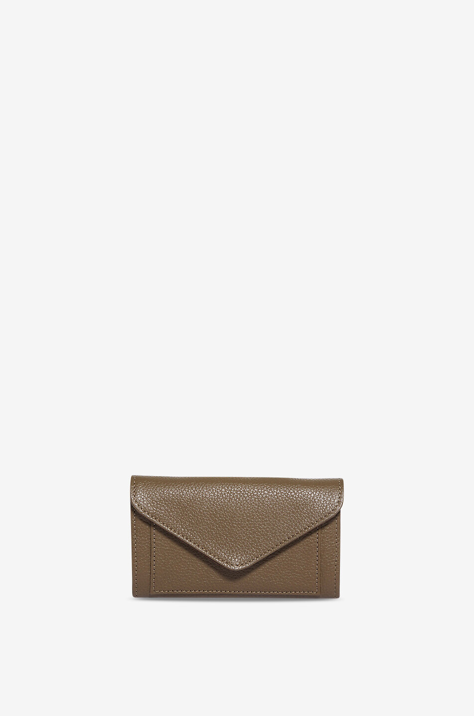 BERTHILLE Paris rectangular compact wallet in grained leather Women BROWN 1