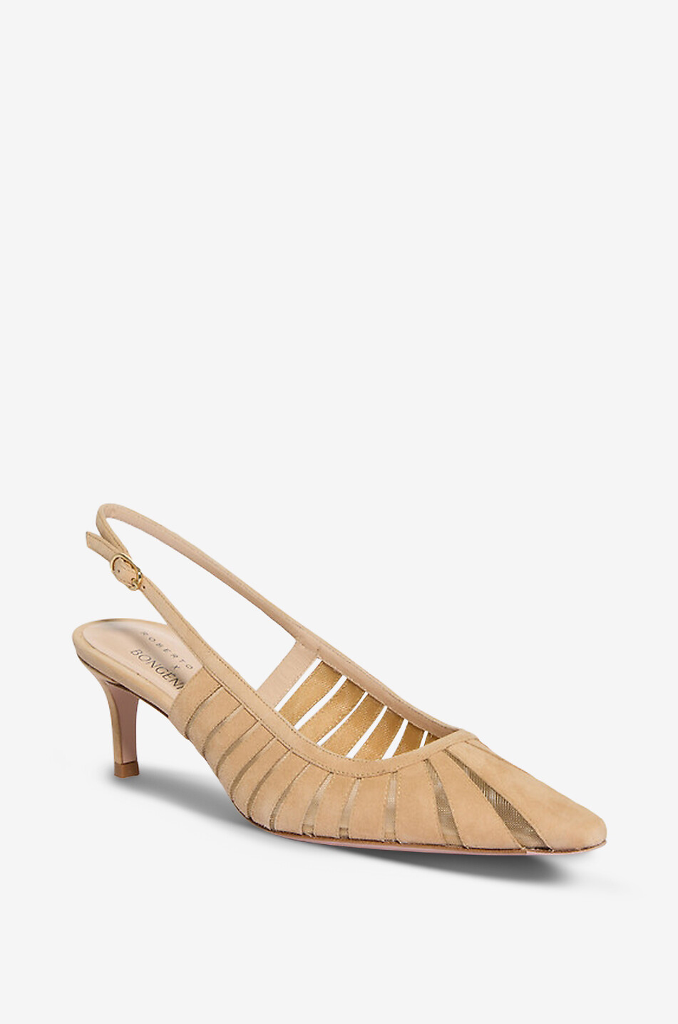 ROBERTO FESTA X BONGÉNIE Fenice suede pointed-toe court shoes Women BEIGE 1