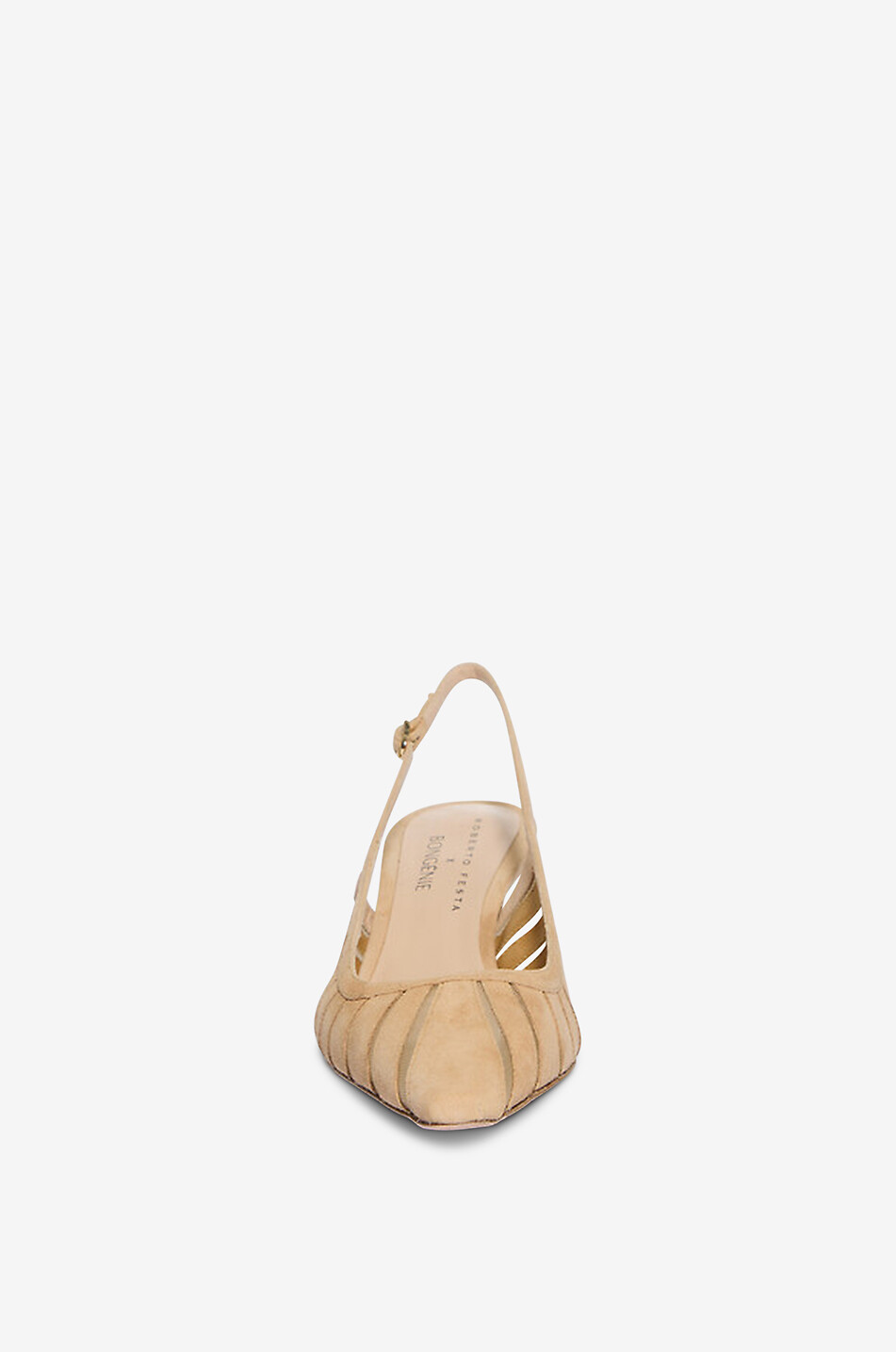 ROBERTO FESTA X BONGÉNIE Fenice suede pointed-toe court shoes Women BEIGE 2