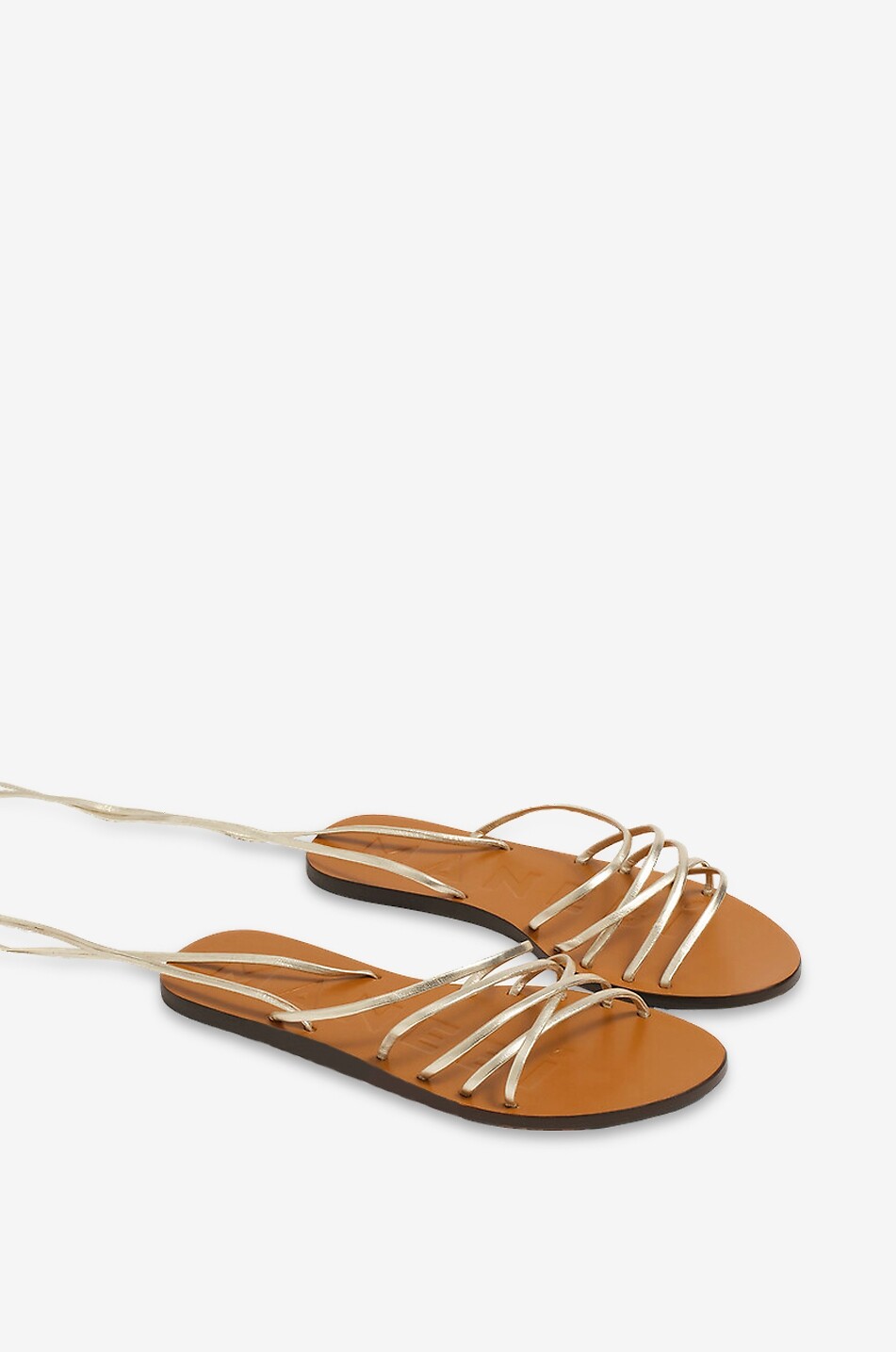 Sandales en cuir métallisé