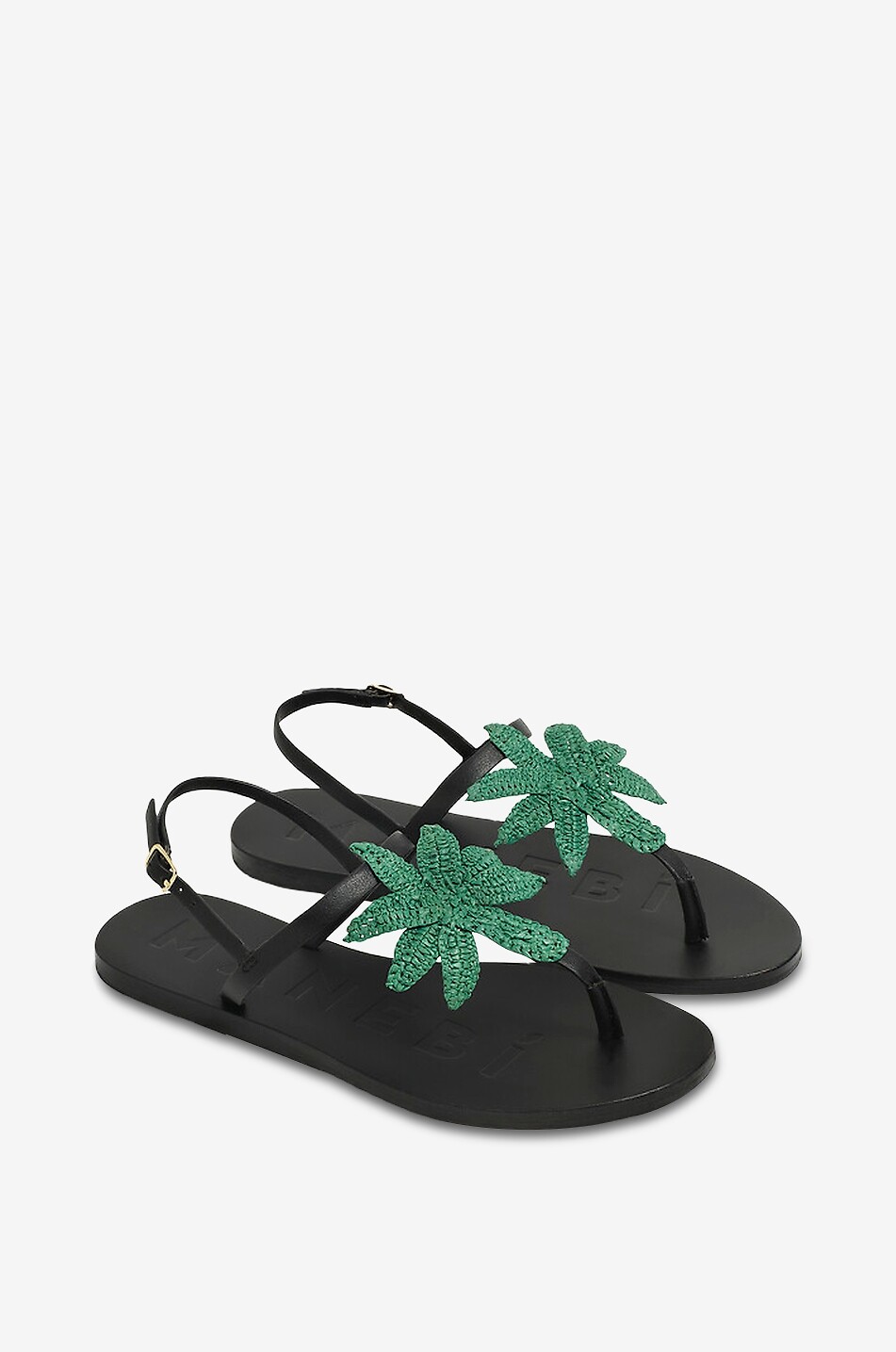 Sandalen aus Raphia und Leder