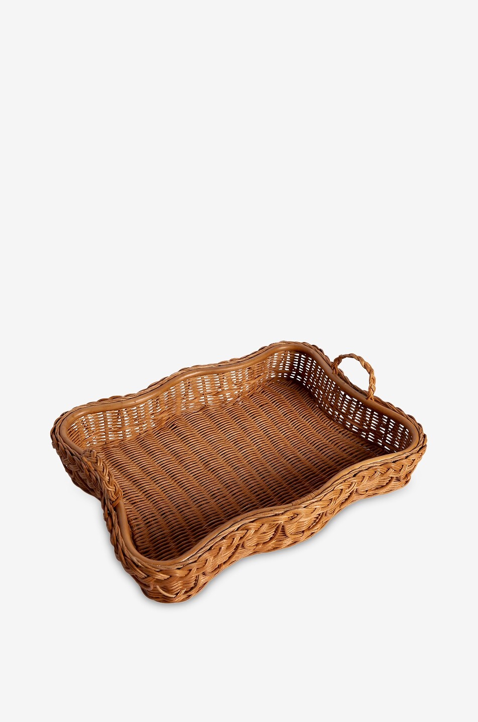 SHARLAND ENGLAND Plateau tressé en rotin Hadley Maison MARRON 2