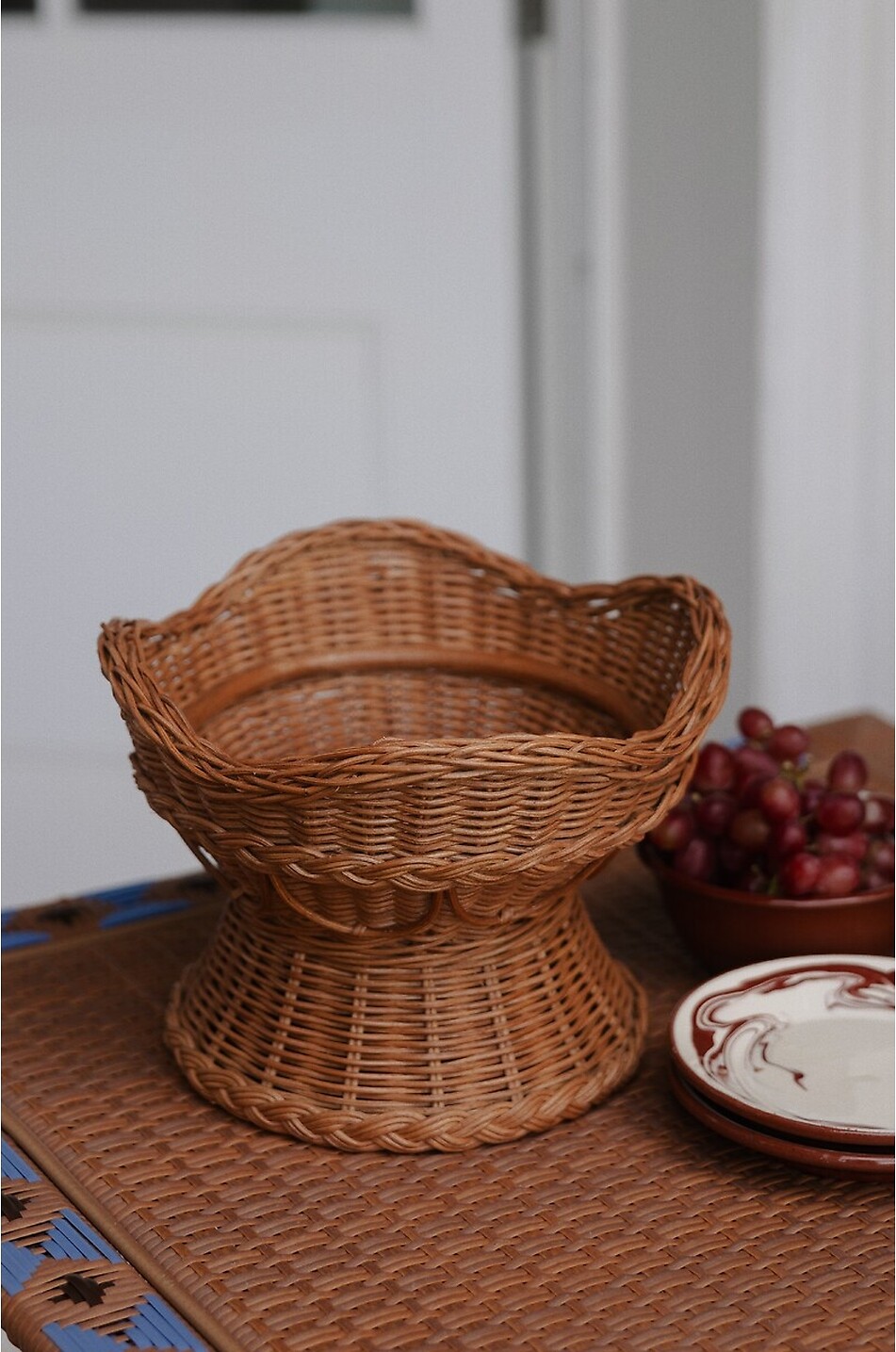 SHARLAND ENGLAND Amandine rounded rattan fruit basket Home BROWN 4