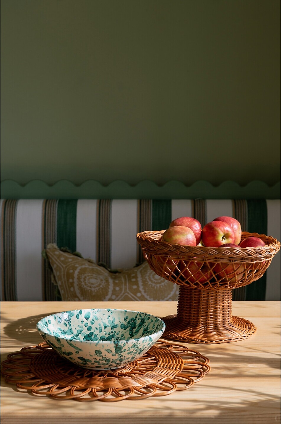 SHARLAND ENGLAND Corbeille à fruits arrondie en rotin Peche Maison MARRON 5