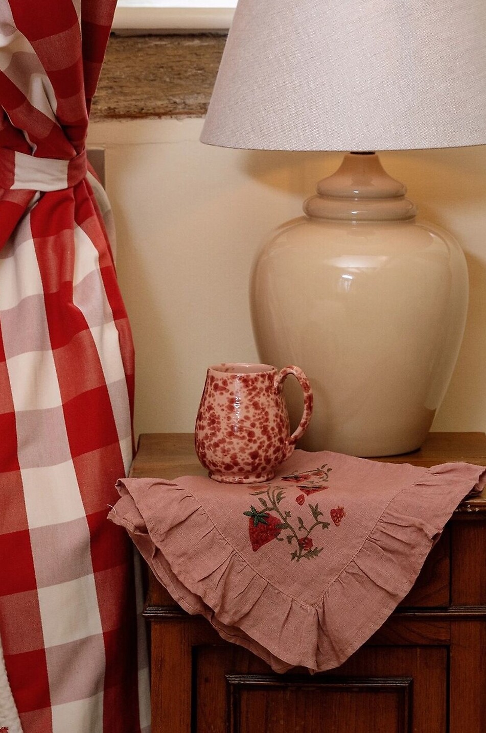 SHARLAND ENGLAND Fraises Des Bois linen napkin Home PINK 3