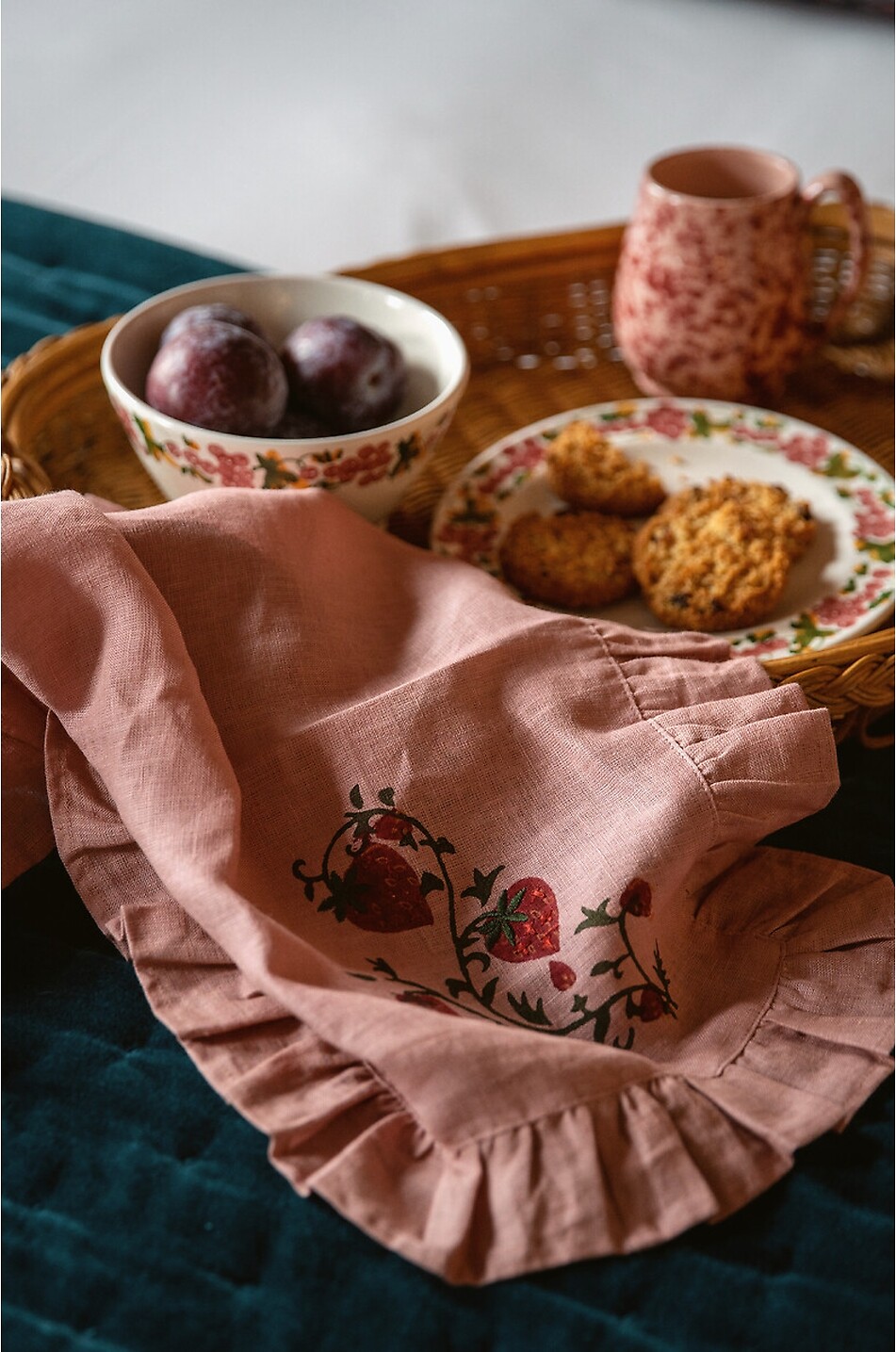 SHARLAND ENGLAND Fraises Des Bois linen napkin Home PINK 4
