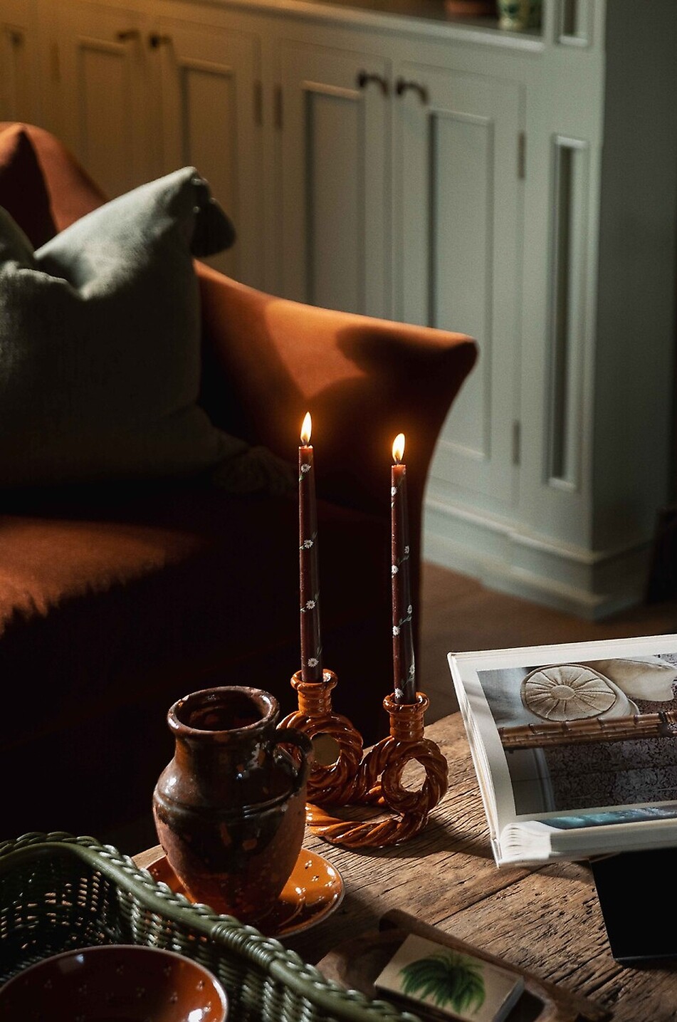 SHARLAND ENGLAND Bougeoir en argile pour chandelles Tallitha Maison MARRON 4
