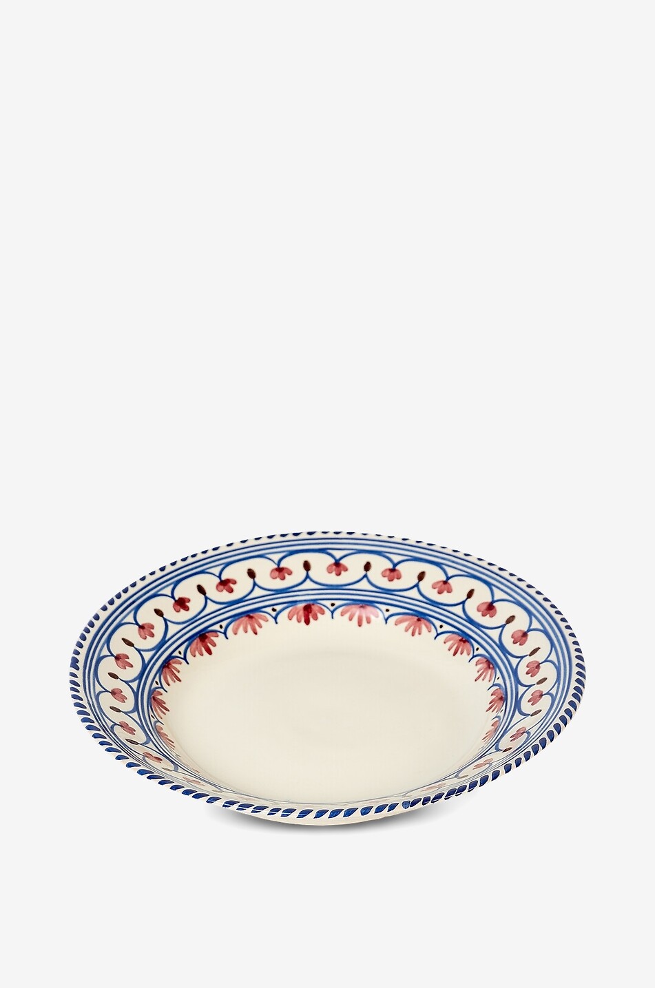 Honor patterned clay round soup plate