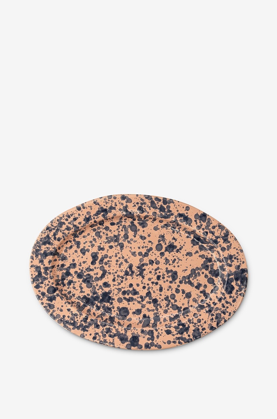 Splatter speckled clay oval platter