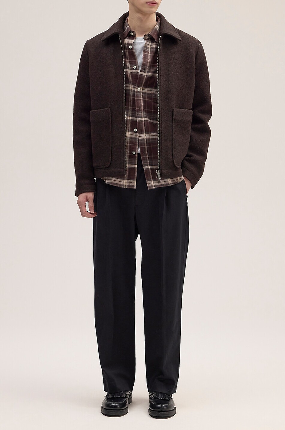 NN07 Kay pleated straight-leg cotton trousers Men BLACK 2