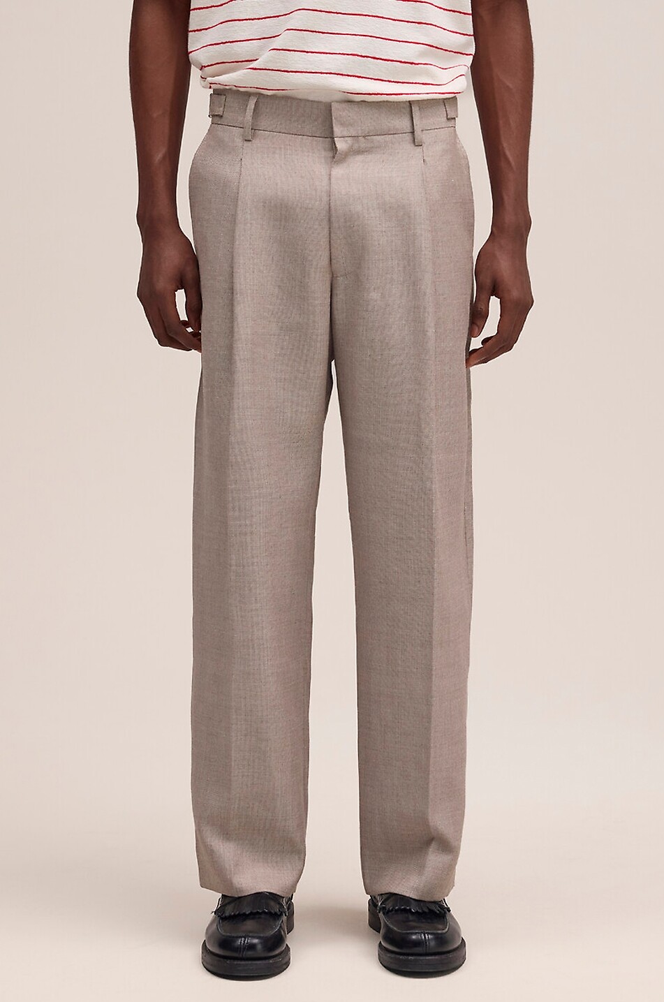 NN07 Gerade Bundfaltenhose aus Leinen und Wolle Kay Herren KHAKI 4