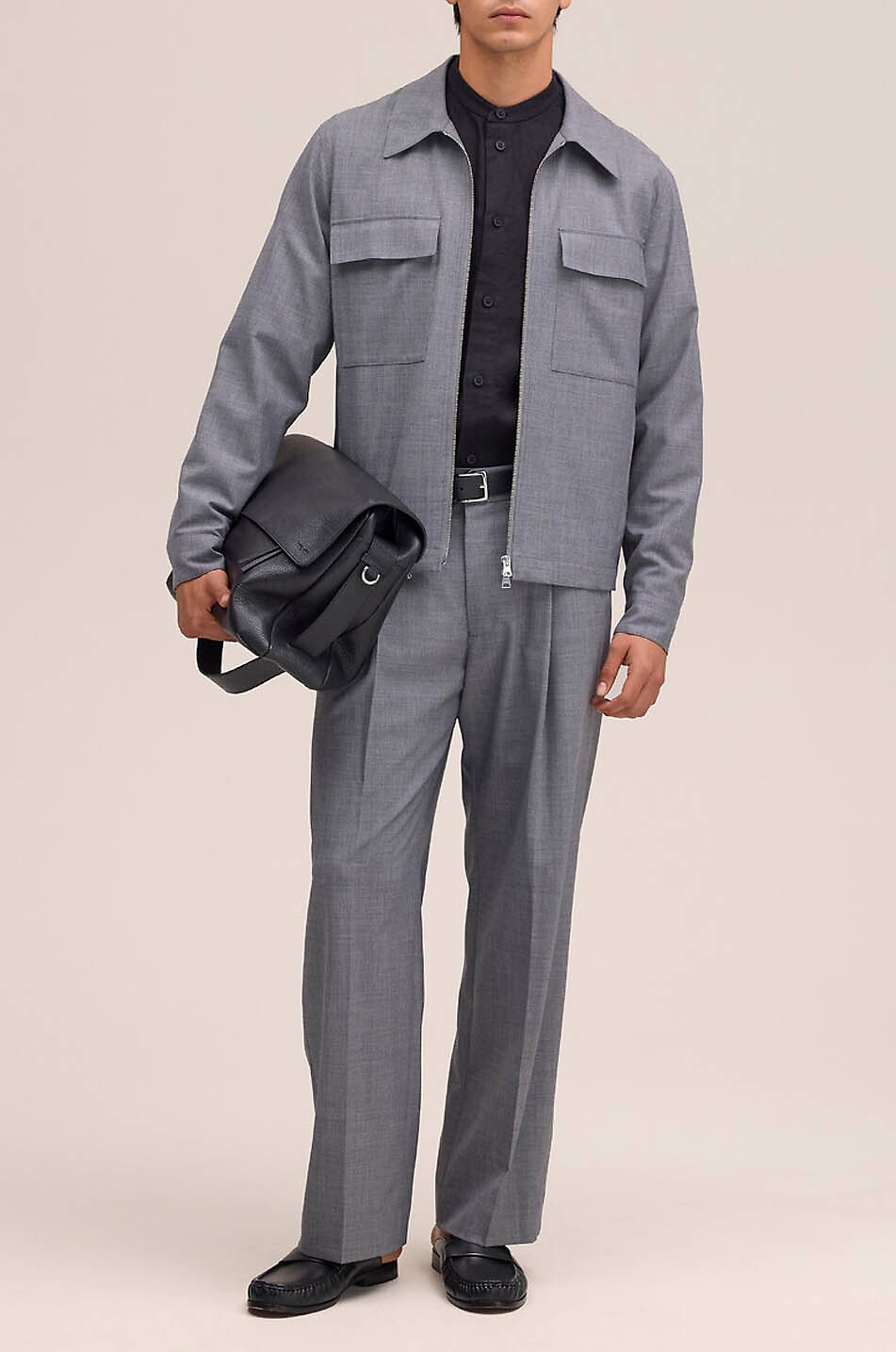 NN07 Kay pleated straight-leg trousers in blended wool Men GREY 2